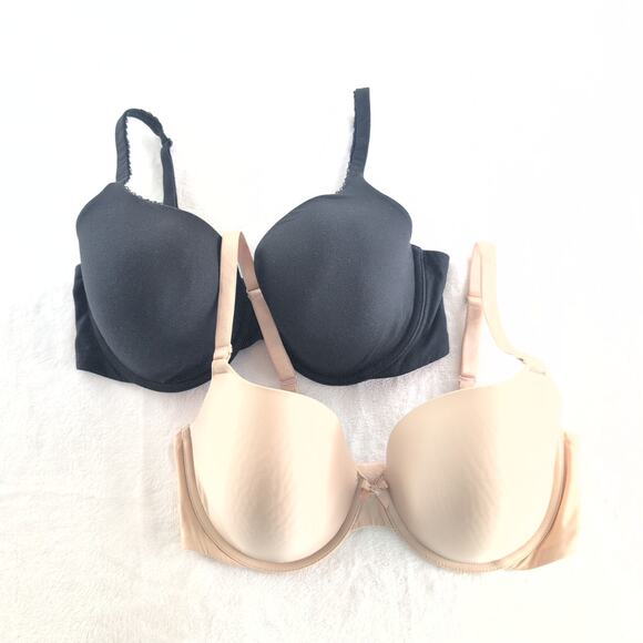 Victoria's Secret (2)Wired Unpadded Demi/BodyByVictoria Bras Size36DD Nude/Black - Picture 1 of 9